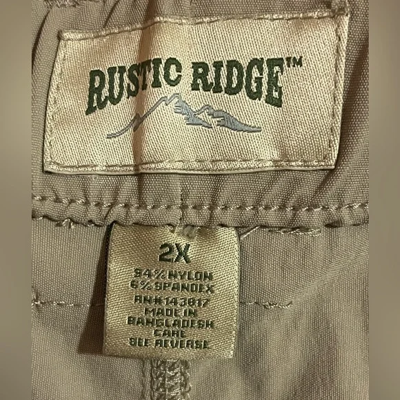NEW Men’s Rustic Ridge Olive Green Convertible Zip-Off Hiking Cargo Pants. 2X. - Picture 5 of 16